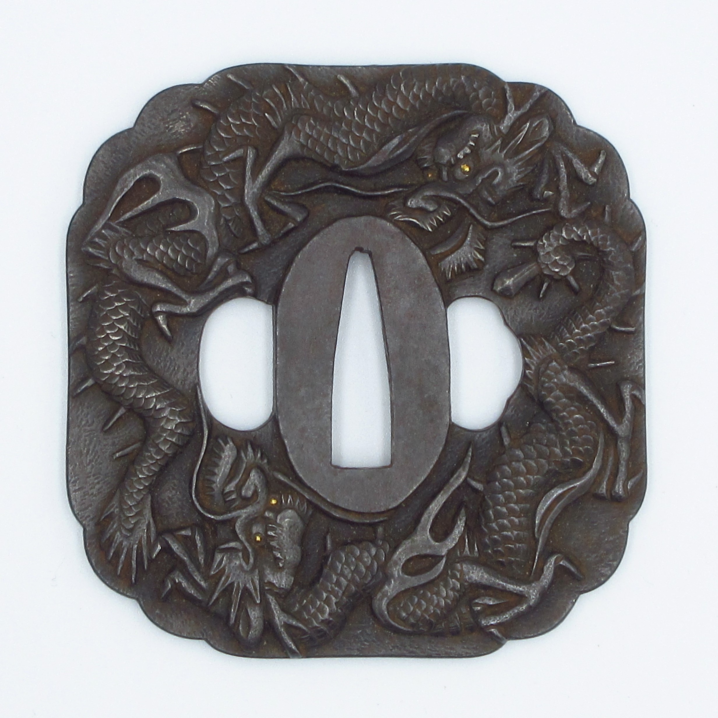 鍔 龍図鍔 無銘 水戸 大小 - 濃州堂