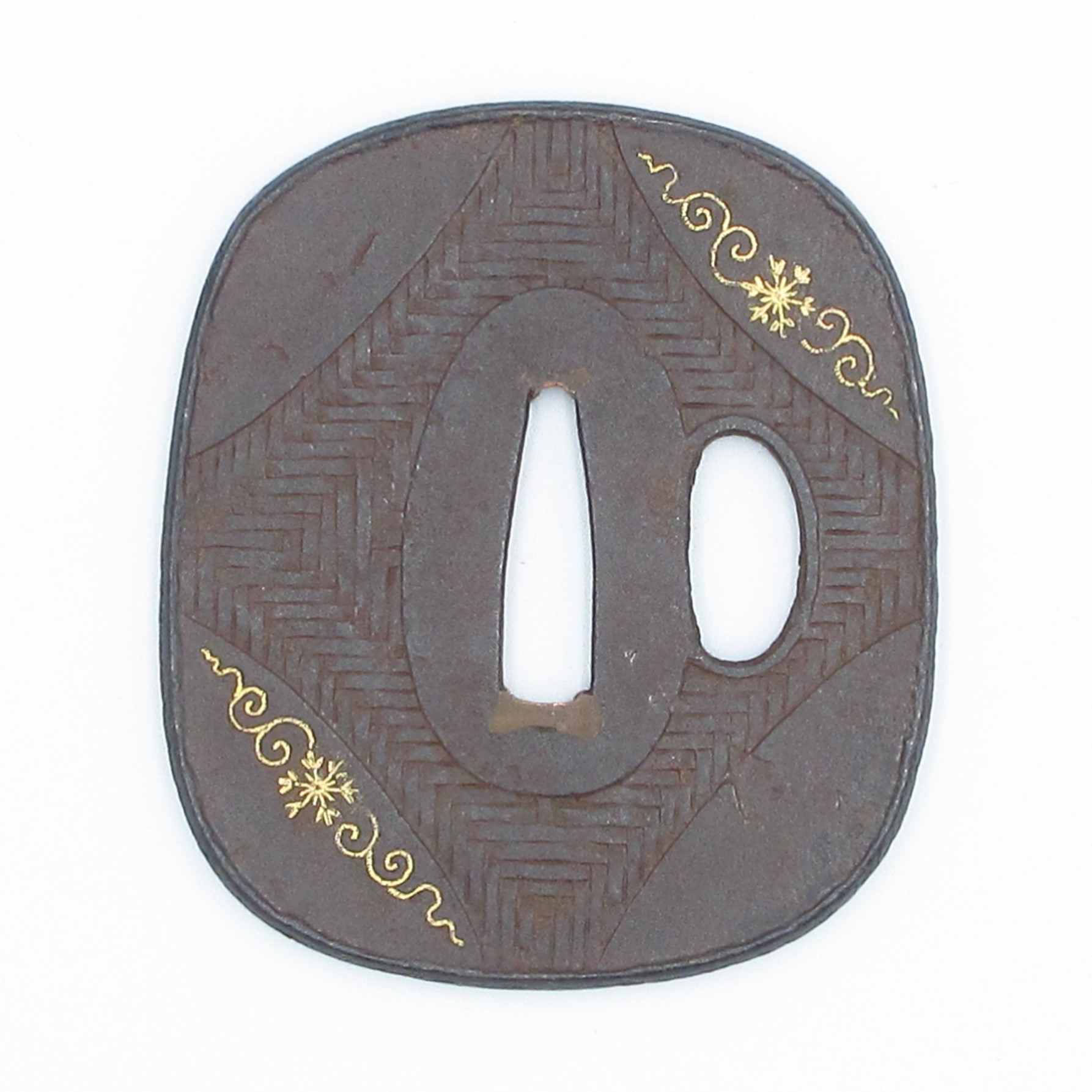 鍔 網代に雪図 - 濃州堂