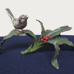 ブロンズ製 鳥と植物　『万年青に文鳥』青銅製 銅像 置物 Ak-597-150x150.jpg