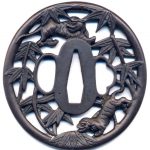 竹透かし鍔　縦87mm横87mm厚さ4mm　刀装具 竹透かし鍔 縦87mm横87mm厚さ4mm 刀装具 日本刀の鐔・