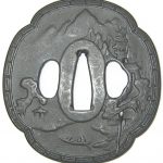 長州鍔　鍔　友之　蓬萊山　山水　崑崙山　骨董　武具　刀装具　蓬莱山 長州鍔 鍔 友之 蓬萊山 山水 崑崙山 骨董 武具 刀装具 蓬莱山 鍔