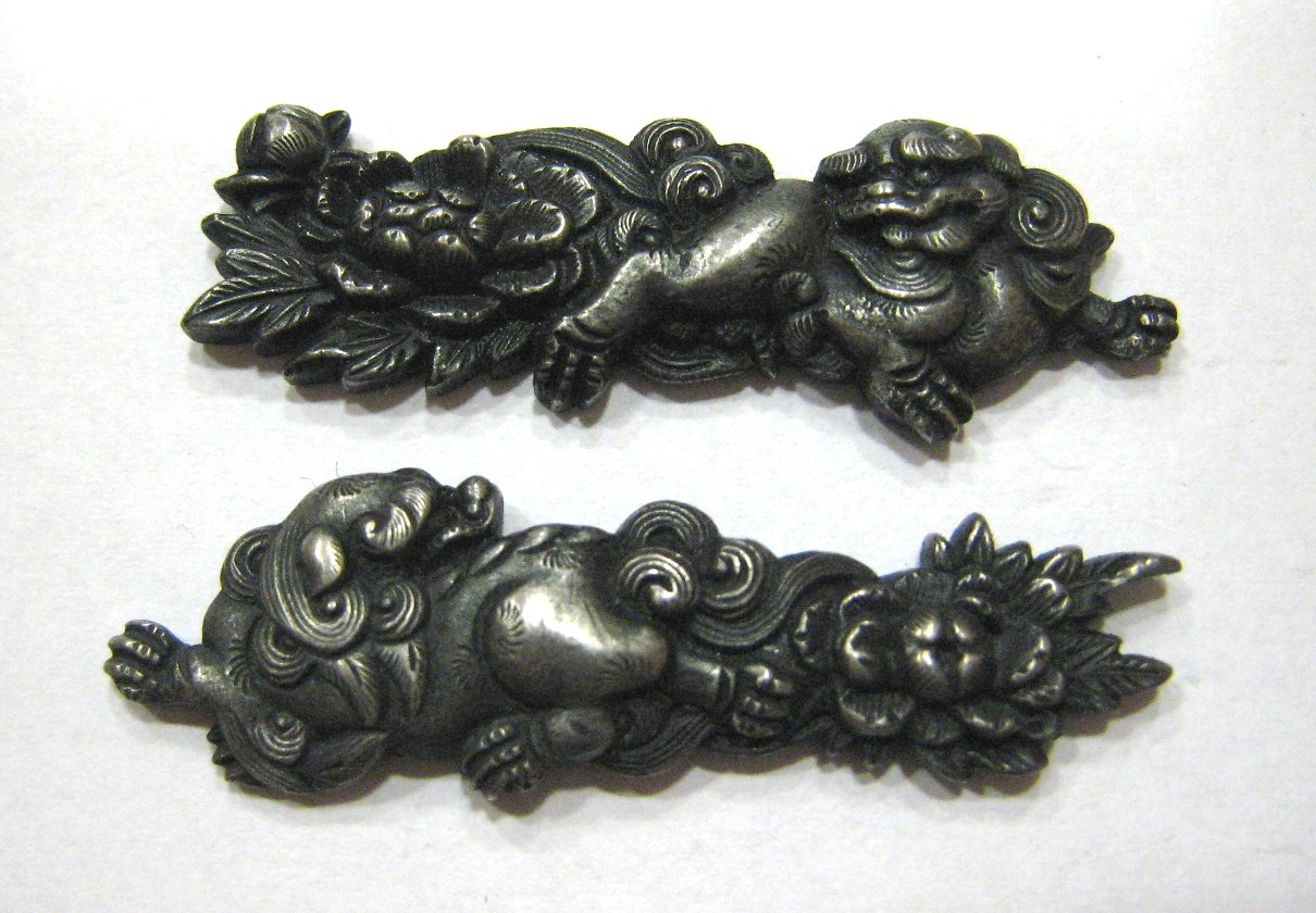 M-086 目貫 牡丹獅子（銀 / 真鍮古美）の通販 - 濃州堂