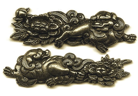 M-086 目貫 牡丹獅子（銀 / 真鍮古美）の通販 - 濃州堂